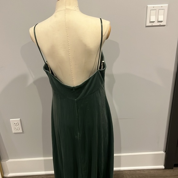 Jenny Yoo Women's Saba‎ Velvet Cowl Neck Midi Slip Dress - Picture 5 of 5